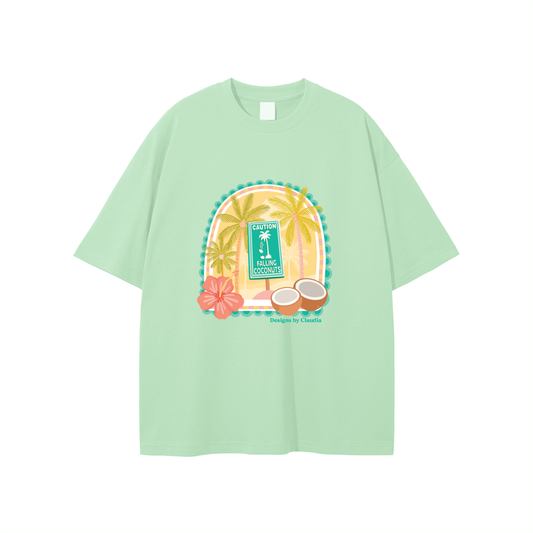 Falling Coconuts Light Green T-shirt